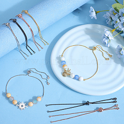 12 шт. 4 цвета стойка покрытие регулируемый латунный слайдер изготовление браслета KK-SP0001-81