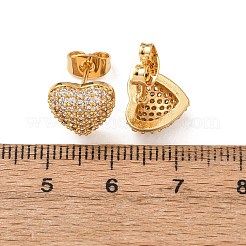 Pendientes de tuerca de circonio cúbico con micro pave de latón&nbsp;EJEW-F418-08G