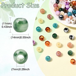 120 pièce de perles européennes en acrylique imitation jade bicolores&nbsp;OACR-CJ0002-84
