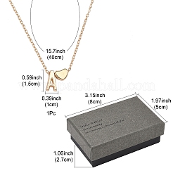Ожерелья из сплава с подвеской в виде сердца и буквы для женщин NJEW-FS0001-09S