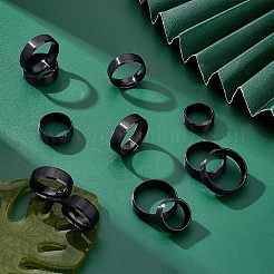 18 шт. 9 размер 201 нержавеющая сталь простое кольцо для мужчин и женщин RJEW-DC0001-07A