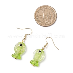 6 пара серег-рыбок из фольги ручной работы&nbsp;EJEW-JE06651