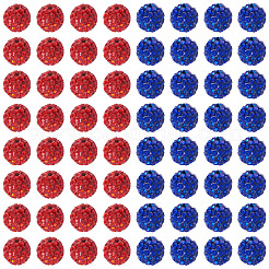 100 шт. 2-цветные бусины из полимерной глины ручной работы со стразами CLAY-TA0001-79B