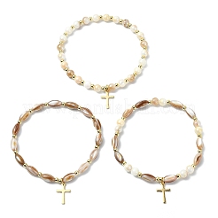 3 Stück 3 verschiedene Kreuz-Charm-Armbänder aus Edelstahl 201&nbsp;BJEW-JB14028