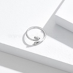 Кольца-манжеты из стерлингового серебра 925 пробы с родиевым покрытием RJEW-BB56107