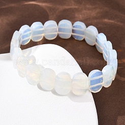 Braccialetti elastici con perline sfaccettate in opalite per donna&nbsp;BJEW-K251-07Q