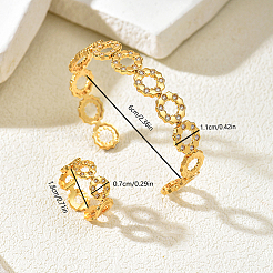 Elegantes Armreif- und Ring-Set aus Messing mit Mikropavé-Fassung aus klaren Zirkonia für Damen&nbsp;DL4385