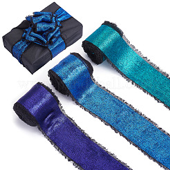 3 Rolle ausgefranstes Polyesterband in 3 Farben&nbsp;DIY-TA0011-50