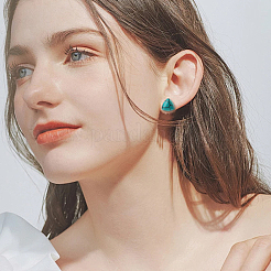 112 шт. 7 стиля окрашенных синтетических бирюзовых кабошонов&nbsp;TURQ-SP0001-02