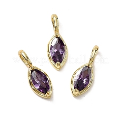 Подвески из латуни с микропаве из кубических цирконий в форме конского глаза KK-C134-17A