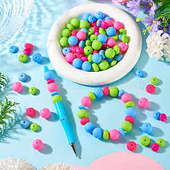 90 pièces 9 styles de perles focales rondes en silicone&nbsp;SIL-TA0003-56