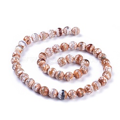 Тибетский стиль полосатый узор бусины дзи X-TDZI-G002-8mm-10