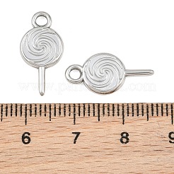 304ステンレスペンダント  ロリポップチャーム  ステンレス鋼色  18x9x2mm  穴：2.3mm&nbsp;SA-CBA1839-04P