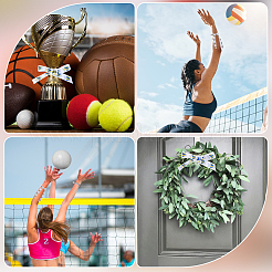 Лента из полиэстера в корсажу длиной 25 ярд с принтом в виде спортивного мяча OCOR-WH20002-03B-03