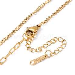 Восьмиугольное колье с подвеской в виде розы NJEW-G074-13G