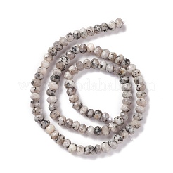 Окрашенные нити бусины из натуральной кунжутной яшмы/киви яшмы rondelle&nbsp;G-E316-A