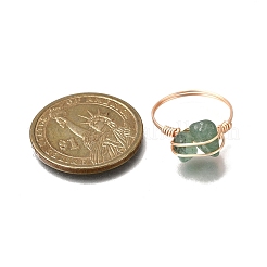 Кольца с бусинами из натуральных драгоценных камней RJEW-TA00216-01