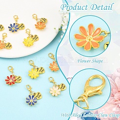 10 шт. подвеска из цветочного сплава с эмалью&nbsp;HJEW-YW00273