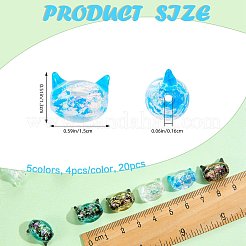 20 pz 5 colori perline di lampwork in lamina fatte a mano&nbsp;FOIL-SZ0001-02