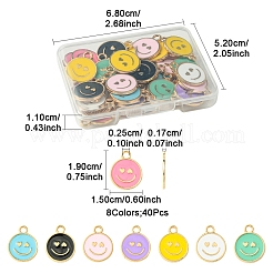 40шт 8 цвета сплава эмалевые подвески&nbsp;ENAM-FS0002-06