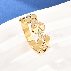 Bagues en acier inoxydable 304 micro pavé de zircones cubiques pour femmes&nbsp;RJEW-K315-03G