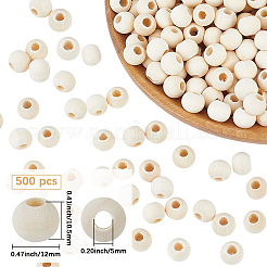 500 pz perline europee in legno naturale non finite&nbsp;WOOD-PA0001-57