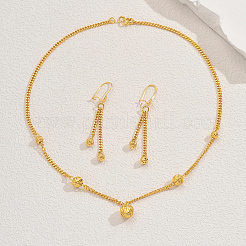 Комплект из ожерелья и серег из круглых бусин из сплава для женской вечеринки RA8718