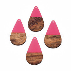 Pendentifs en résine transparente et bois de noyer&nbsp;RESI-N025-030-C06