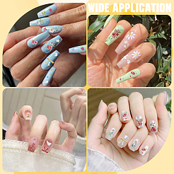 2 шт. 2 стиля пластиковых рельефных наклеек для дизайна ногтей с рисунком розы&nbsp;MRMJ-CP0001-38