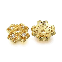 Колпачки для бусин из цветочной латуни с микропаве из кубического циркония KK-K300-01E-G