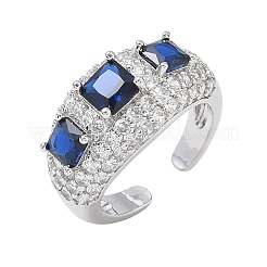 Offene Manschettenringe aus Messing mit Mikropavé und Zirkonia für Damen&nbsp;RJEW-L343-13P