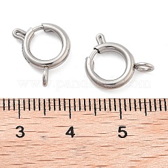 変色しない304ステンレススチールスプリングリング留め具  ステンレス鋼色  14x10x2mm  穴：2.5mm&nbsp;STAS-E104-09E-P