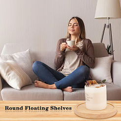 Étagère flottante ronde en bois&nbsp;AJEW-WH0258-949