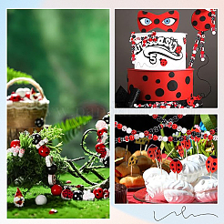 Наборы бусин из натурального окрашенного дерева WOOD-SP0001-16