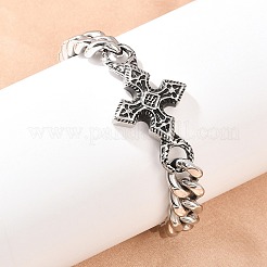 Браслеты из кубинской цепной цепи из нержавеющей стали 304 BJEW-D379-04ASP