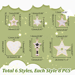 48шт 6 стиля подвески из сплава с эмалью&nbsp;ENAM-GA0001-10