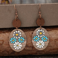 Деревянные болтающийся серьги&nbsp;FS-WGAEC85-01