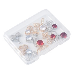 10 шт. 10 стиля латунные подвески с микропаве и кубическим цирконием&nbsp;KK-FS0001-80