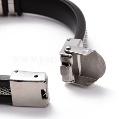 Bracciale da uomo in cordino di silicone&nbsp;BJEW-M206-02BP