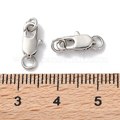 ラックメッキ真鍮カニカン  丸カン付き  長持ちメッキ  鉛フリー＆カドミウムフリー  プラチナ  10x5x2mm  穴：2.8mm&nbsp;KK-F090-24P-01