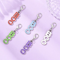 Подвесные украшения из эмалевого сплава со словом «бу»&nbsp;HJEW-JM04368