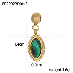 Подвески из нержавеющей стали 304 и синтетического малахита&nbsp;STAS-OY006-01G