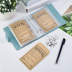 5-дюймовый чехол из искусственной кожи органайзер для хранения семян сада альбом с 2 кольцами&nbsp;DIY-FH0009-80A