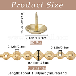 5 прядь железных обивочных гвоздей/гвоздей&nbsp;DIY-GF0009-39G