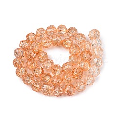 Fili di perline di vetro trasparenti screpolate&nbsp;GLAA-N063-10mm-10
