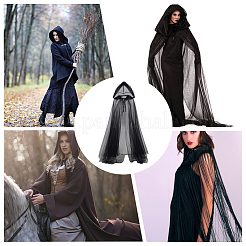 Полиэстер с сплавом холлоуин костюм с капюшоном туника плащ косплей накидка для женщин AJEW-WH20054-072
