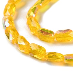 Transparentes perles de verre de galvanoplastie brins&nbsp;GLAA-Q099-G01-09