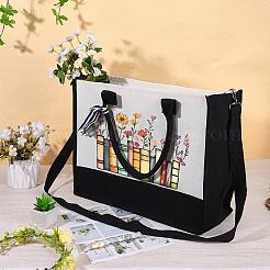 Bolsos de hombro con cremallera estampados de poliéster y algodón&nbsp;ABAG-WH20031-005