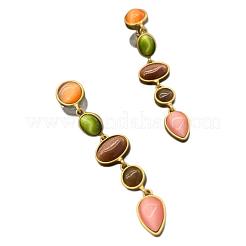 Серьги-гвоздики из сплава смолы овальной формы с каплевидной формой&nbsp;FS-WG7FB0B-01