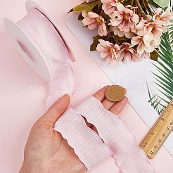 縫製装飾用のポリエステル製フリルリボン  ピンク  1-5/8インチ（40mm）  約9.84ヤード（9m）/ロール&nbsp;OCOR-WH20007-02C